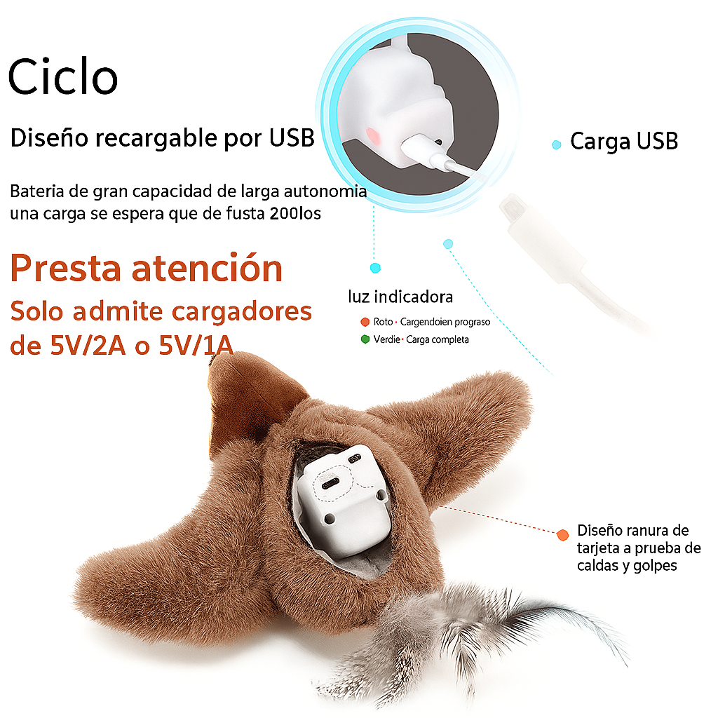 Miniatura 3 de Juguete Pájaro Gatos Peluche Electrico